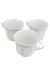 Vorschaubild 1 von Kaffeetassen Set 3x Weiß Vintage Keramik Blumenmuster Elegant