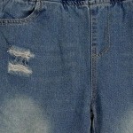 Vorschaubild 3 von Ripped Jeans Kinder Blau Gr. 128 Baumwolle Uni Streetwear 25 cm