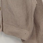 Vorschaubild 4 von Strickjacke Damen Cardigan Rippstrick mit Knopfleiste Beige Gr. 40 L