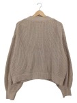 Vorschaubild 2 von Strickjacke Damen Cardigan Rippstrick mit Knopfleiste Beige Gr. 40 L