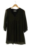 Vorschaubild 1 von Freizeitkleid Damen Grün Gr. 36 Polyester Punkte Bohemian Casual Vintage