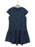 Vorschaubild 1 von Sommerkleid Gr. 158 Schwarz Blumenmuster Rüschen Baumwolle Minikleid