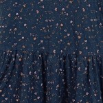 Vorschaubild 3 von Sommerkleid Gr. 158 Schwarz Blumenmuster Rüschen Baumwolle Minikleid