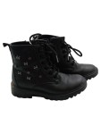 Vorschaubild 1 von Kinder Stiefel Lederimitat Schwarz Sterne Nieten Schnürung Gr. 31