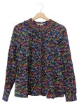 Vorschaubild 1 von Damen Bluse Langarm Blumenmuster Baumwolle Mehrfarbig Gr. 42 XL
