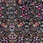 Vorschaubild 3 von Damen Hemdbluse Blumenmuster Langarm Viskose Schwarz Gr. 40 L