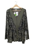 Vorschaubild 1 von Strickjacke Damen Floral Muster Oliv Gr. 52 Langarm Viskose Mix