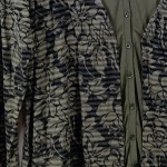 Vorschaubild 4 von Strickjacke Damen Floral Muster Oliv Gr. 52 Langarm Viskose Mix