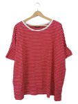 Vorschaubild 1 von Damen T-Shirt Gr. 50 5XL Rot Gestreift Baumwolle Freizeit Casual