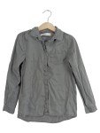 Vorschaubild 1 von Hemdbluse Kinder Grau Gr. 116 Lyocell Uni Casual Langarm Freizeit Knopf