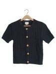 Vorschaubild 1 von Damen Strickjacke Kurzarm Zopfmuster Klassisch Schwarz Gr. 36 S