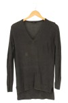 Vorschaubild 1 von Damen Leinen Pullover Langarm Grau Gr. 32 XXS