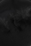 Vorschaubild 2 von Damen Tuch Schal Wolle Schwarz Elegant Fellbesatz