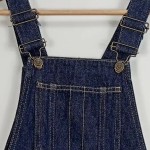 Vorschaubild 3 von Jeanskleid Kinder Blau Gr. 158 Baumwolle Uni Casual Freizeit Träger Knopf