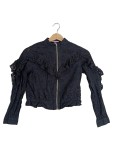 Vorschaubild 1 von Bomberjacke Kinder Gr. 140 Schwarz Baumwolle Lochmuster Casual