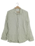 Vorschaubild 1 von Hemdbluse Damen Grün Gr. 38/M Baumwolle Gestreift Casual Langarm Freizeit