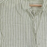 Vorschaubild 3 von Hemdbluse Damen Grün Gr. 38/M Baumwolle Gestreift Casual Langarm Freizeit