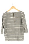 Vorschaubild 2 von Damen Langarmshirt Gr. 36/S Grau Gestreift Casual Preppy Baumwolle
