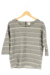 Vorschaubild 1 von Damen Langarmshirt Gr. 36/S Grau Gestreift Casual Preppy Baumwolle