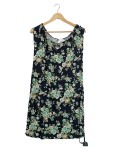 Vorschaubild 1 von Sommerkleid Damen Gr. 40/L Schwarz Viskose Blumenmuster Casual Freizeit