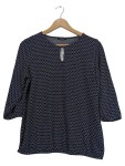 Vorschaubild 1 von Bluse Damen Blau Gr. 46/3XL Polyamid Grafisch Casual 3/4-Arm Alltag