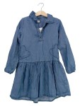 Vorschaubild 1 von Jeanskleid Kinder Blau Gr. 110 Lyocell Uni Casual Freizeit Knopf