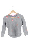 Vorschaubild 1 von Kinder Pullover M/L Grau Blumen Stickerei Casual