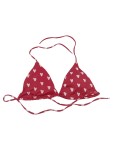 Vorschaubild 1 von Bikini-Oberteil Damen Gr. 34/XS Rot Polyester Grafisch Feminin Ärmellos
