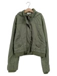 Vorschaubild 1 von Bomberjacke Kinder Gr. 152 Grün Baumwolle Uni Casual Freizeit Kapuze
