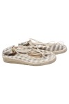 Vorschaubild 1 von Espadrilles Damen Gr. 37 Silber Beige Gestreift Glitzer Schnürung