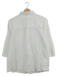 Vorschaubild 2 von Hemdbluse Damen Weiß Gr. 42 Baumwolle Leinen Uni Casual 3/4-Arm Knopf