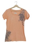Vorschaubild 1 von T-Shirt Damen Orange Gr. 36/S Grafisch Casual Kurzarm Freizeit Logo-Print