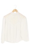 Vorschaubild 1 von Damen Bluse 32/XXS Weiß Elegant Stickerei Langarm