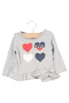 Vorschaubild 1 von LEVIS Kinder Langarmshirt Gr. 68 Grau mit Herzen Logo-Print Rüschen Casual