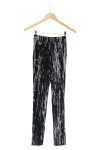 Vorschaubild 2 von Damen Leggings Schwarz Weiß Abstrakt Muster Casual XS