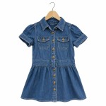 Vorschaubild 1 von Jeanskleid Kinder Gr. 98 Blau Baumwolle Uni Casual Freizeit
