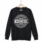 Vorschaubild 1 von Pullover Herren Gr. 48/M Schwarz Baumwolle Logo-Print Casual Langarm