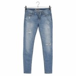 Vorschaubild 1 von Ripped Jeans Damen Gr. W25/34/XS Blau Baumwolle Uni Casual 36 cm 76 cm
