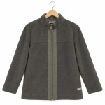 Vorschaubild 1 von Fleecejacke Damen Oliv Gr. 44/XXL Polyester Uni Casual Langarm Freizeit