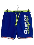 Vorschaubild 1 von Badeshorts Herren Blau Gr. 52 Polyester Logo-Print Sportlich Freizeit