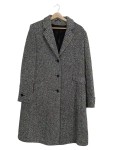 Vorschaubild 1 von Damen Wollmantel Gr. 44 / XXL Schwarz Weiß Fischgrät Mantel