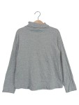 Vorschaubild 2 von Pullover Kinder Gr. 134 Grau Baumwolle Meliert Basic Langarm Freizeit