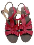 Vorschaubild 2 von Plateausandalen Damen Gr. 41 Rot Leder Schnalle 7 cm Casual Freizeit