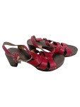 Vorschaubild 1 von Plateausandalen Damen Gr. 41 Rot Leder Schnalle 7 cm Casual Freizeit
