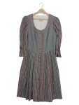 Vorschaubild 1 von C&A Trachtenkleid Dirndl Kleid Damen Gr. 44 XXL Grau Gestreift Knöpfe