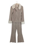 Vorschaubild 1 von Schlafanzug Damen Gr. 36/S Beige Polyester Uni Komfortabel Knopf