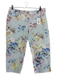 Vorschaubild 1 von Damen Stoffhose Mehrfarbig Gr. 46 / 3XL Blumen Floral Capri 7/8 Hose