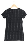 Vorschaubild 2 von Damen T-Shirt Schwarz Punkte Einheitsgröße Kurzarm Casual