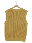 Vorschaubild 2 von Pullunder Damen Gelb Gr. 42/XL Polyester Lochmuster Casual Ärmellos
