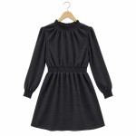 Vorschaubild 1 von Freizeitkleid Damen Gr. 40/L Schwarz Polyester Strukturmuster Casual 80 cm